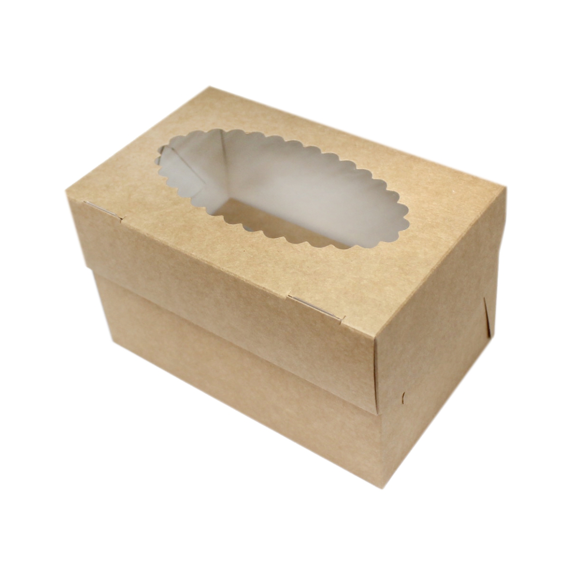 Упаковка крафт двухсторонняя, 160x100x100мм, на 2 капкейка