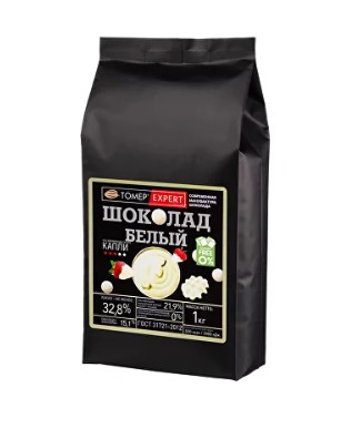 Шоколад Белый 32,8% Без сахара в каллетах (каплях) - Томер Эксперт 400 г