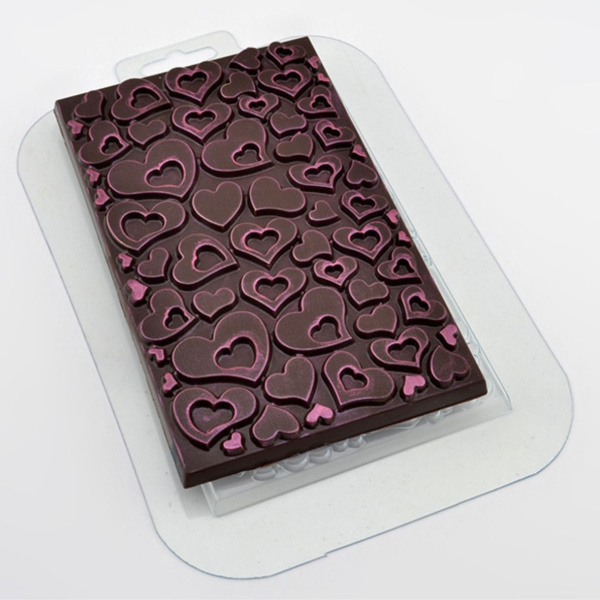 Форма для шоколада Плитка в сердечках
