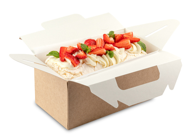 Упаковка для рулета с ручкой, 290x143x98мм. цвет крафт OSQ BOX WITH HANDLE