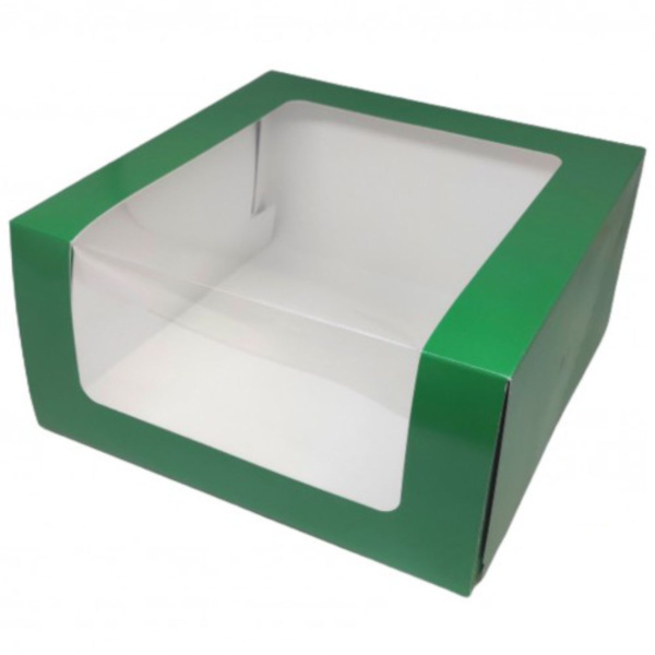 Упаковка 23х23х11см Мусс с окном Темно зеленый