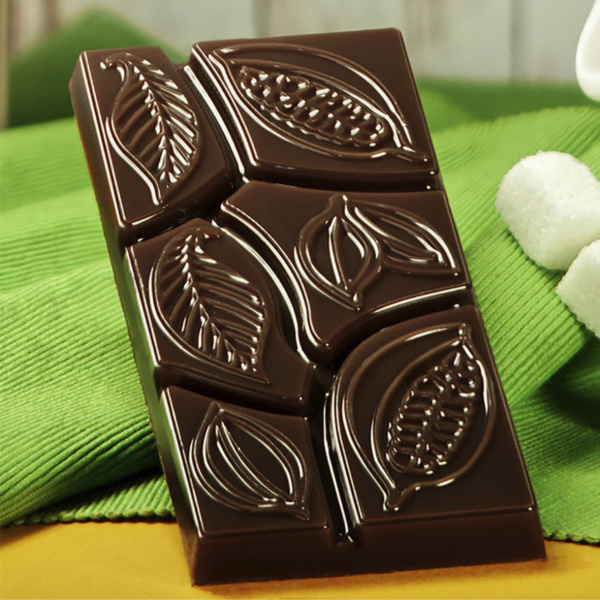 Силиконовая форма для шоколада "Плитка какао-бобы"