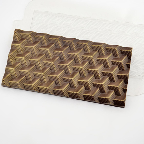 Форма для шоколада Плитка кубики полосатые