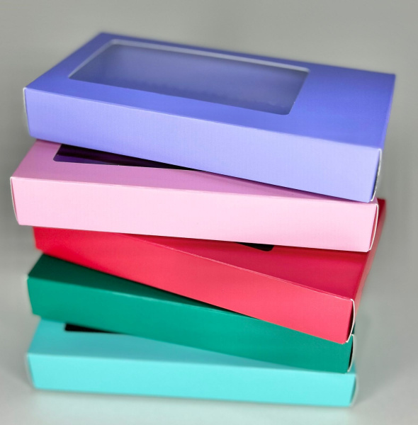 Коробка 155*75*25 мм (белая) под дубайский шоколад с окном